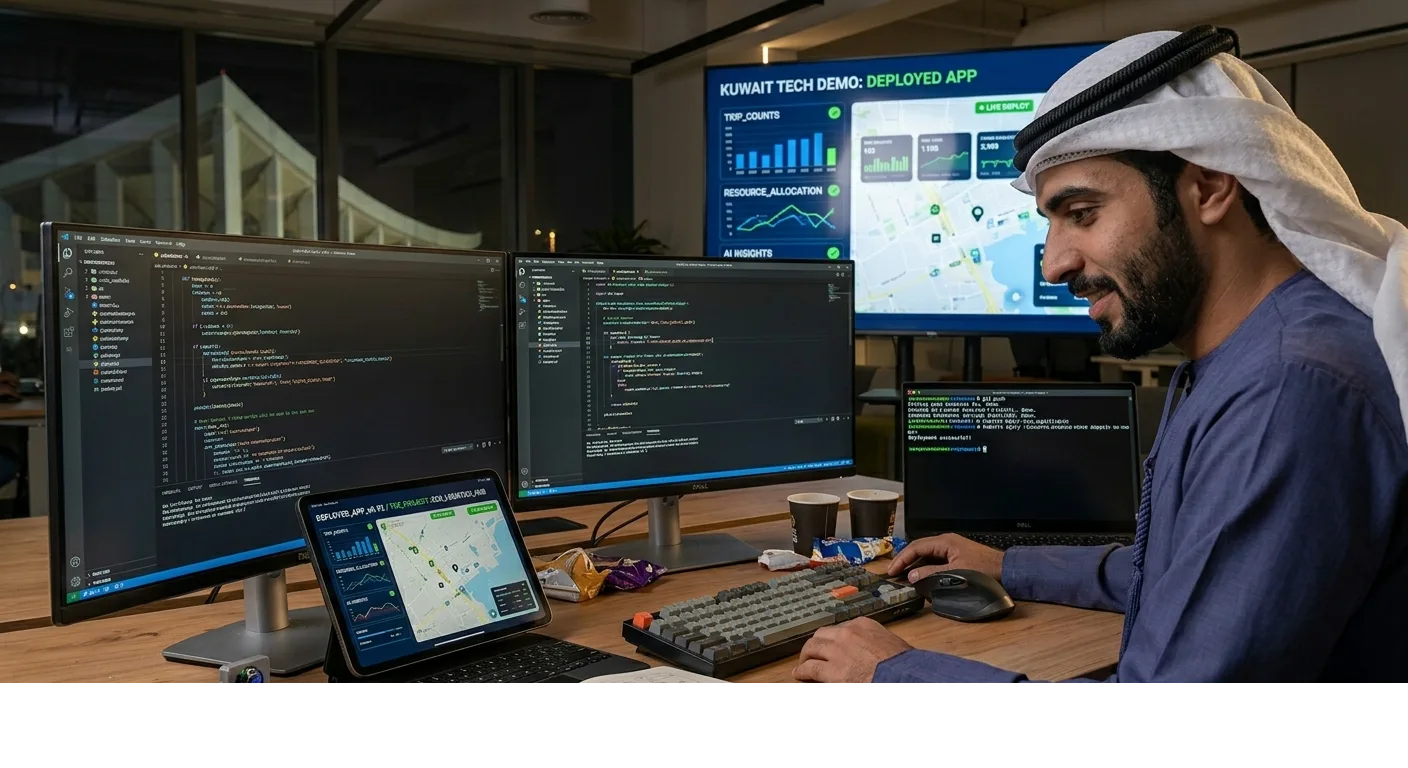 Kuwaiti man working on a new project